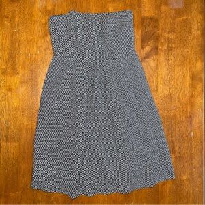 Women’s J.Crew Blue & White Polkadot Strapless High Waist Pocketed Cotton Dress